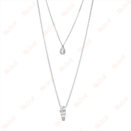 silver necklace simple style silver pearl